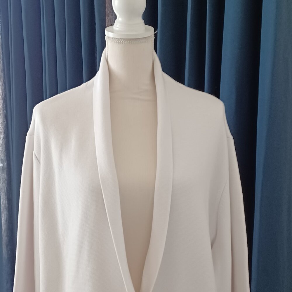 LIKE NEW!  Summersalt Organic Cotton Ribbed Sweater/Blazer in White Size 2XL - Picture 5 of 10